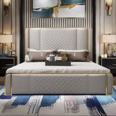 Trueliving  Wing-back Light masterbed Laminated Finish & PU Finish 6Ft *6Ft *1Ft